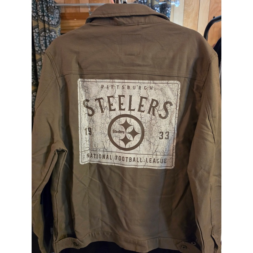 Darius Rucker Pittsburgh Steelers Canvas Trucker Jacket Mens Large Brown DR135J - Picture 5 of 5